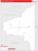 Southeast Fairbanks Borough (County), AK Digital Map Red Line Style